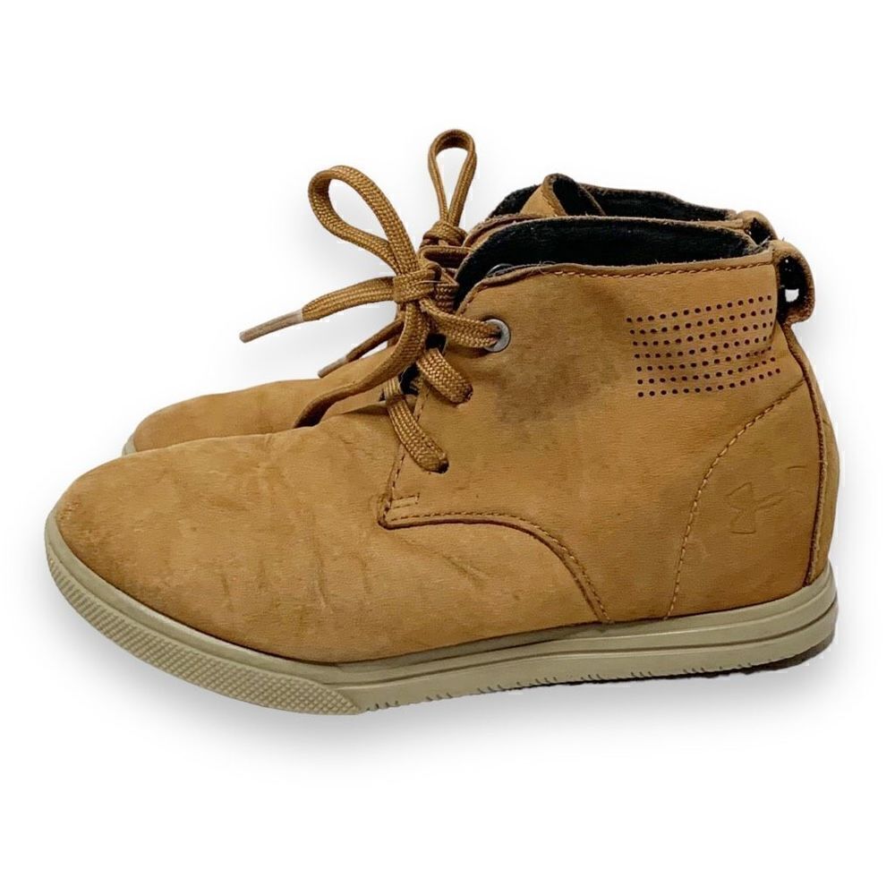 Under Armour Suede Leather Tan Brown  Boot Shoes Little Boy’s Size 12K Preschool